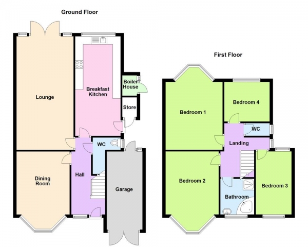 Floor Plan Image for 4 Bedroom Detached House for Sale in Beacon Road, Sutton Coldfield, B73 5SX