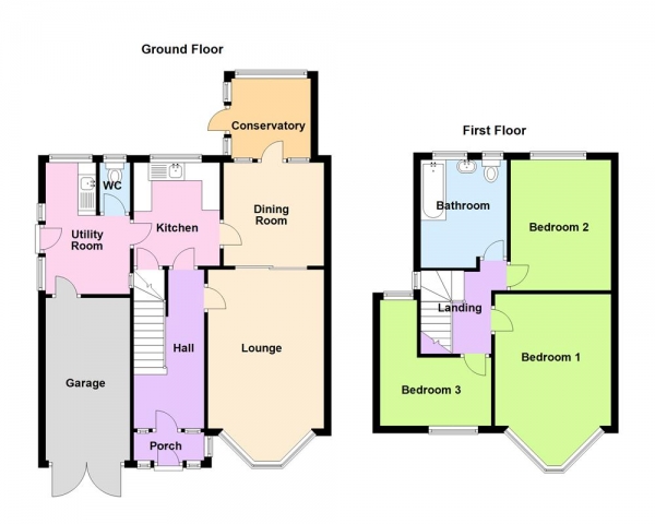 Floor Plan Image for 3 Bedroom Semi-Detached House for Sale in Stirling Road, Sutton Coldfield, B73 6PS