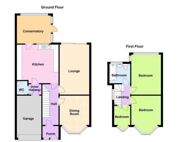 Floor Plan Image for 3 Bedroom Semi-Detached House for Sale in George Road, Sutton Coldfield, B73 5AW