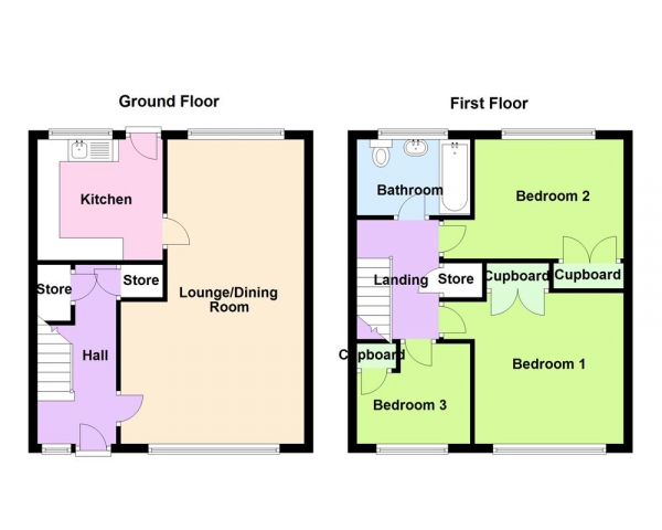 Floor Plan Image for 3 Bedroom Terraced House for Sale in Ryton Close, Sutton Coldfield, B73 6ED