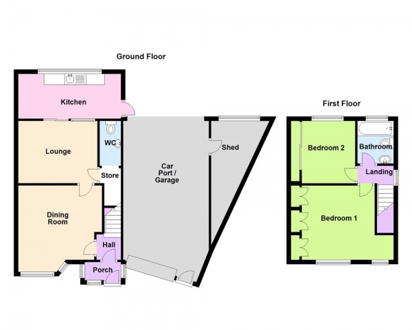 Floor Plan Image for 2 Bedroom End of Terrace House for Sale in Chavasse Road, Sutton Coldfield, B72 1NZ