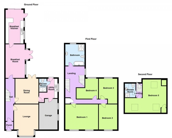 Floor Plan Image for 5 Bedroom Semi-Detached House for Sale in Elms Road, Sutton Coldfield, B72 1JE