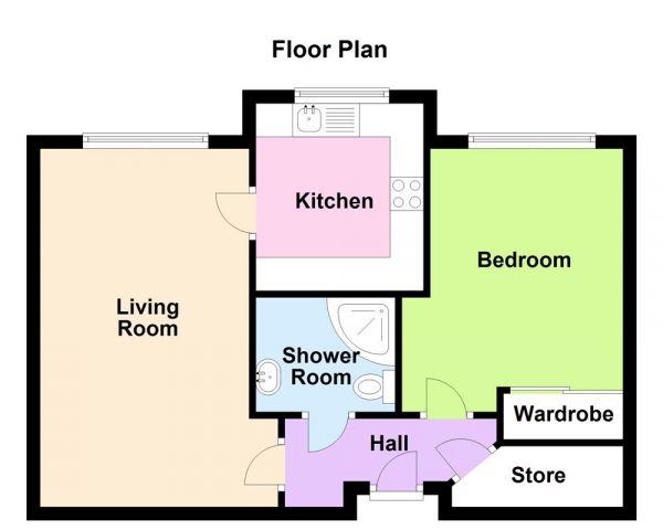 Floor Plan Image for 1 Bedroom Apartment for Sale in Church Road, Sutton Coldfield, B73 1JS