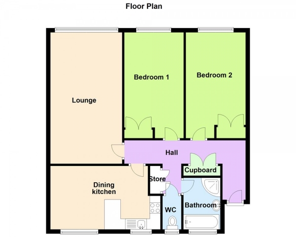 Floor Plan Image for 2 Bedroom Apartment for Sale in Vesey Road, Sutton Coldfield, B73 5NR