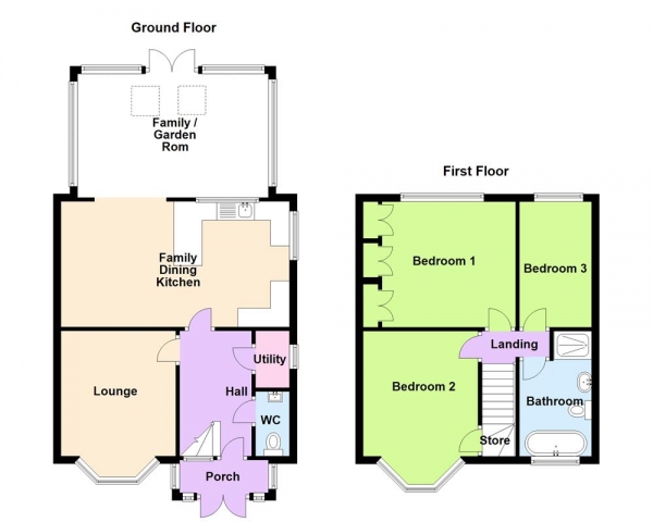 Floor Plan Image for 3 Bedroom Semi-Detached House for Sale in Warden Road, Sutton Coldfield, B73 5SB