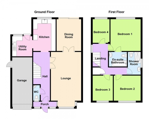 Floor Plan Image for 4 Bedroom Detached House for Sale in Hatfield Close, Birmingham, B23 5YL