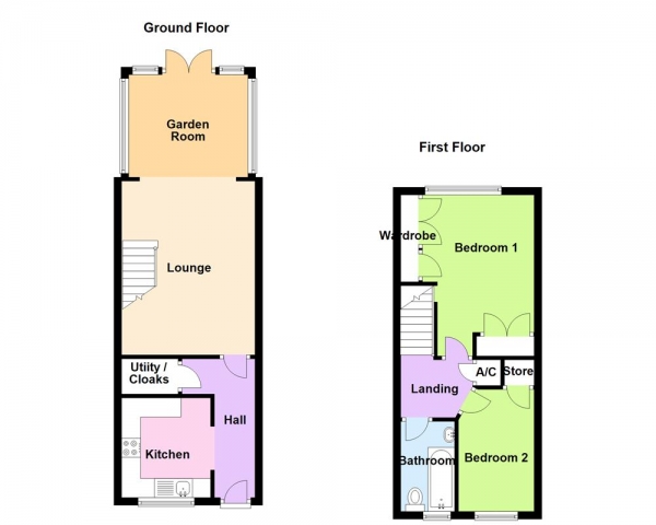 Floor Plan Image for 2 Bedroom End of Terrace House for Sale in Chester Gardens, Sutton Coldfield, B73 5BF