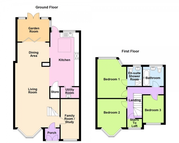 Floor Plan for 3 Bedroom Semi-Detached House for Sale in Elizabeth Road, Sutton Coldfield, B73 5AS, B73, 5AS - Offers in Excess of &pound375,000