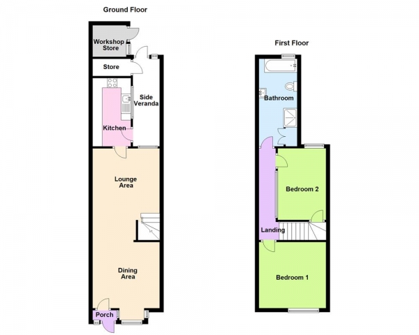 Floor Plan Image for 2 Bedroom End of Terrace House for Sale in Boldmere Road, Sutton Coldfield, B73 5EX