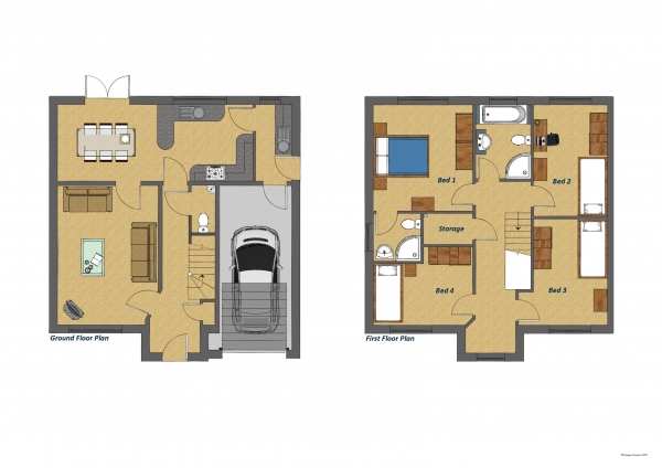 Floor Plan Image for 4 Bedroom Detached House for Sale in Plot 1 - Petersfield, Elvin Way, Tupton