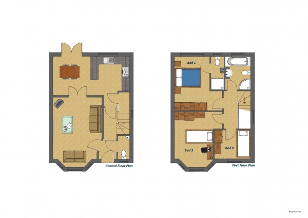 Floor Plan Image for 3 Bedroom Detached House for Sale in Plot 2 - Petersfield, Elvin Way, Chesterfield