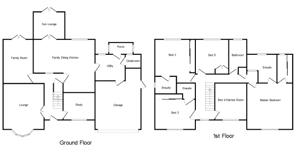 Floor Plan Image for 5 Bedroom Detached House for Sale in Redbrook Avenue, Hasland, Chesterfield