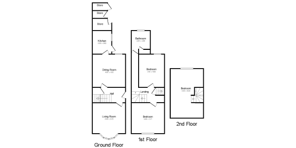 Floor Plan Image for 3 Bedroom Terraced House for Sale in Hunloke Road, Holmewood