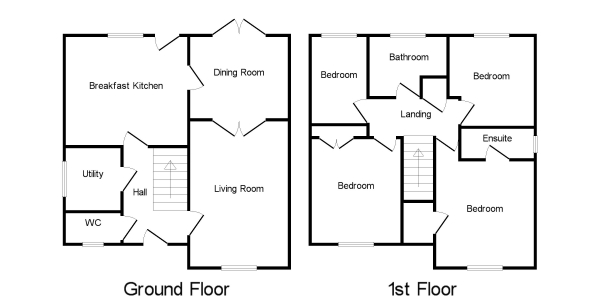 Floor Plan Image for 4 Bedroom Detached House for Sale in Moorlands Road, Ridgeway