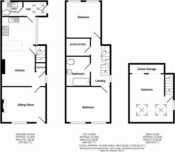 Floor Plan Image for 3 Bedroom Semi-Detached House for Sale in Upperwood Road, Matlock Bath