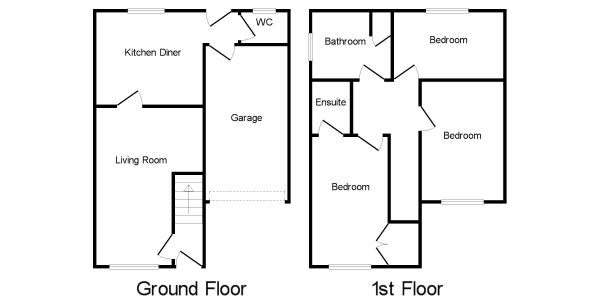 Floor Plan Image for 3 Bedroom Detached House for Sale in Crow Croft Road, Pilsley, Chesterfield