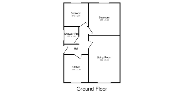 Floor Plan Image for 2 Bedroom Detached Bungalow for Sale in Station Road, North Wingfield, Chesterfield
