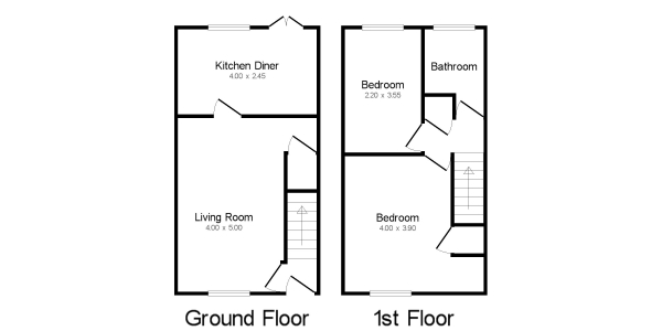 Floor Plan Image for 2 Bedroom Semi-Detached House for Sale in Cherry Tree Grove, North Wingfield