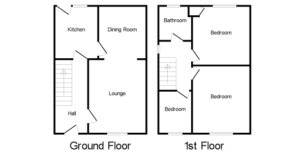 Floor Plan for 3 Bedroom Semi-Detached House for Sale in Wentworth Avenue, Walton, Chesterfield , Walton, S40, 3JB -  &pound160,000
