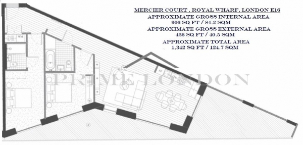 Floor Plan Image for 2 Bedroom Apartment for Sale in Mercier Court, Royal Wharf, Docklands