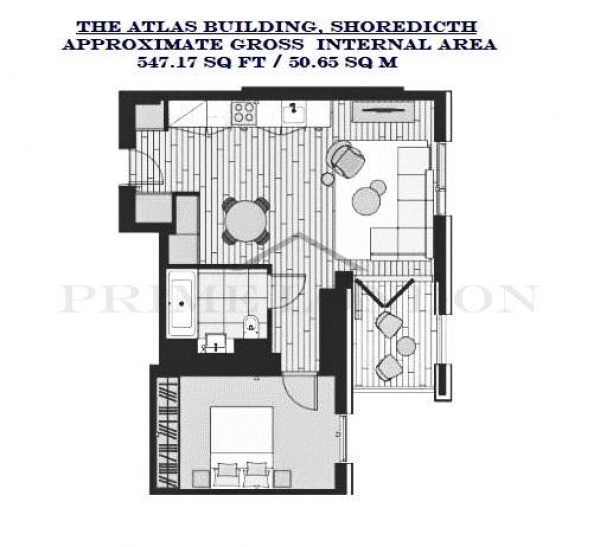 Floor Plan Image for 1 Bedroom Apartment for Sale in The Atlas Building, 145 City Road, Shoreditch