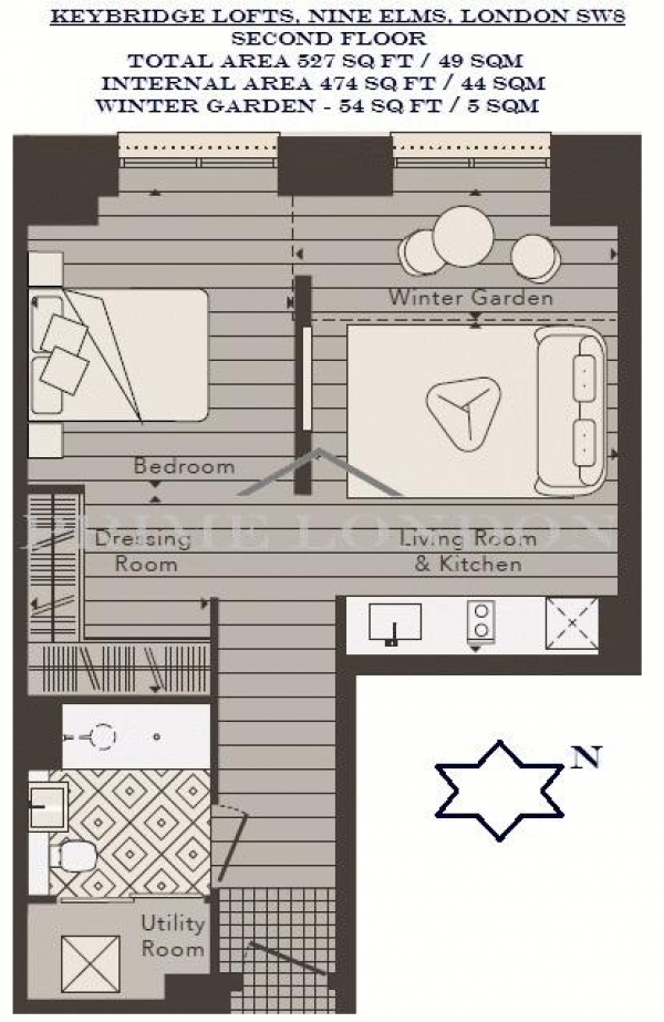 Floor Plan Image for Apartment for Sale in Keybridge Tower, 1 Exchange Gardens, Vauxhall