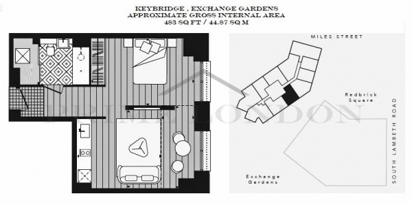 Floor Plan Image for Apartment for Sale in Keybridge Tower, 1 Exchange Gardens, Vauxhall