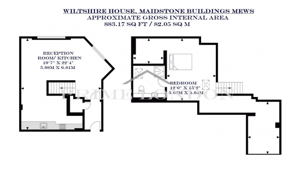 Floor Plan Image for 1 Bedroom Apartment to Rent in Wiltshire House, Maidstone Buildings Mews, London Bridge