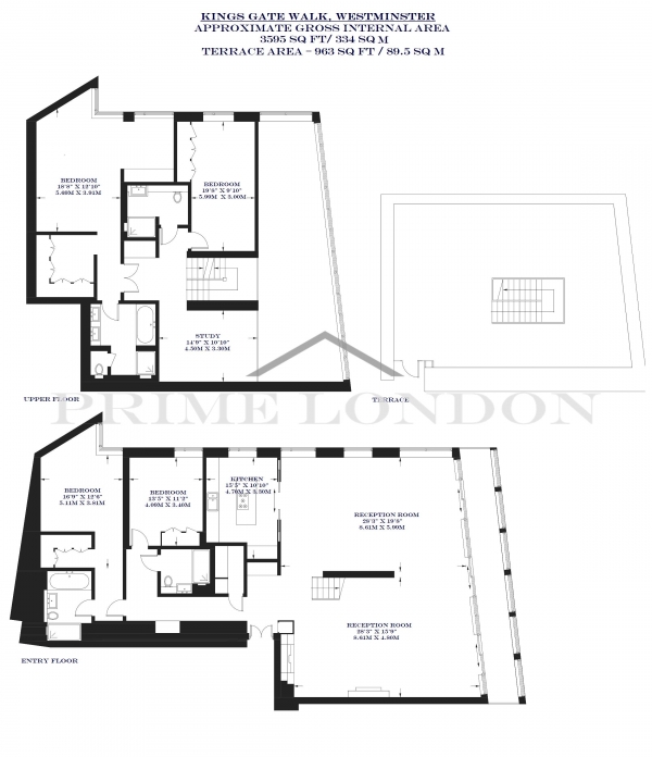 Floor Plan Image for 4 Bedroom Penthouse for Sale in Kings Gate Walk, Westminster, London