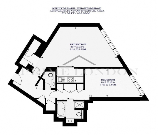 Floor Plan Image for 1 Bedroom Apartment for Sale in One Hyde Park, Knightsbridge, London