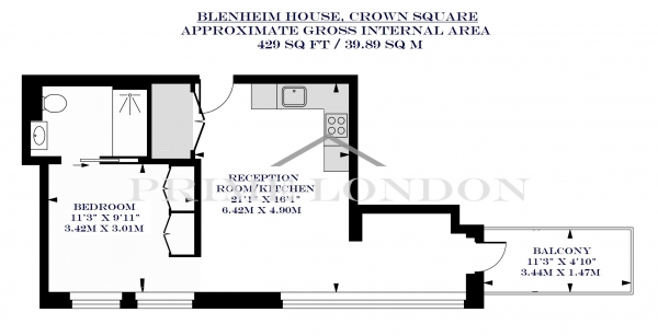 Floor Plan Image for 1 Bedroom Apartment for Sale in Blenheim House, One Tower Bridge, London