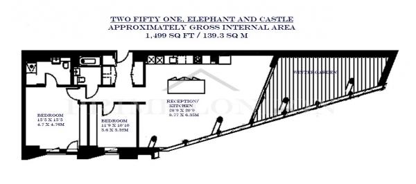 Floor Plan Image for 2 Bedroom Apartment to Rent in Two Fifty One, Southwark Bridge Road, London