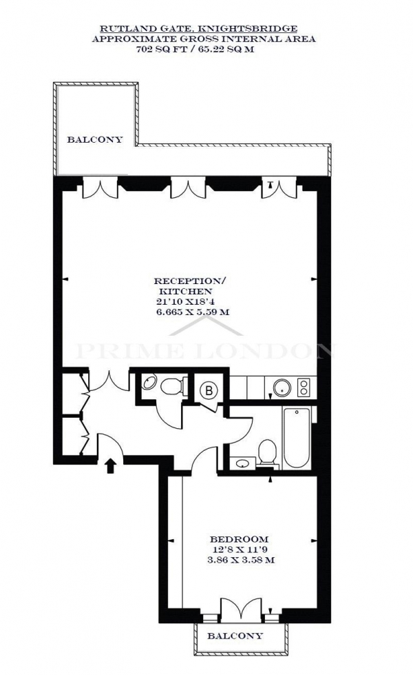 Floor Plan Image for 1 Bedroom Apartment for Sale in 9 Rutland Gate, Knightsbridge, London