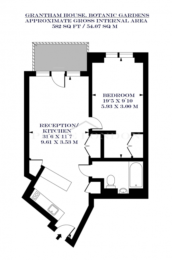 Floor Plan Image for 1 Bedroom Apartment for Sale in Grantham House, City Island, London