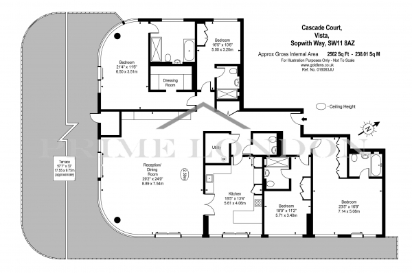 Floor Plan Image for 4 Bedroom Penthouse for Sale in Cascade Court, Vista Chelsea Bridge Wharf, London