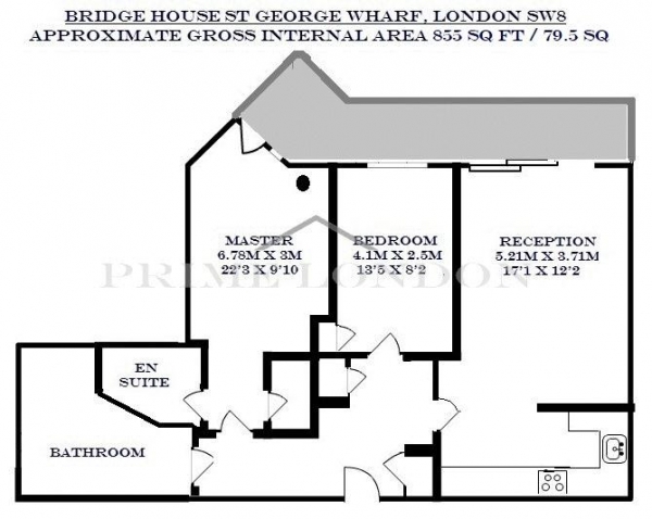 Floor Plan Image for 2 Bedroom Apartment for Sale in Bridge House, St George Wharf, Vauxhall