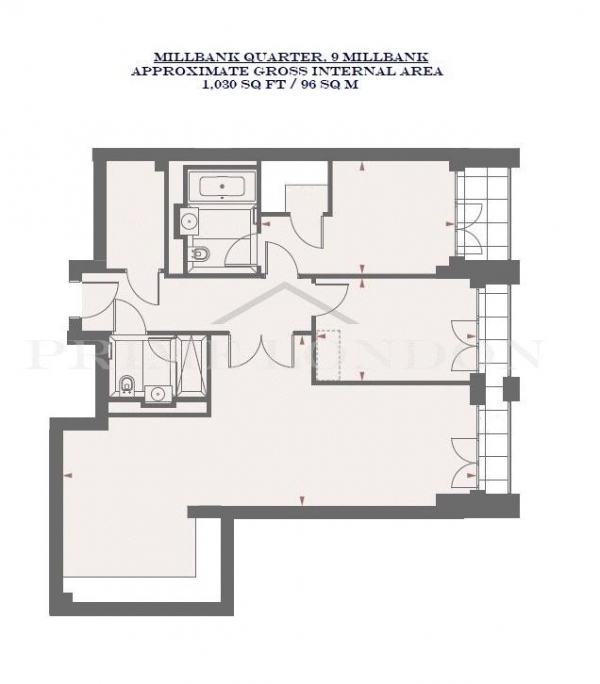 Floor Plan Image for 2 Bedroom Apartment for Sale in Millbank Quarter, 9 Millbank, Westminster