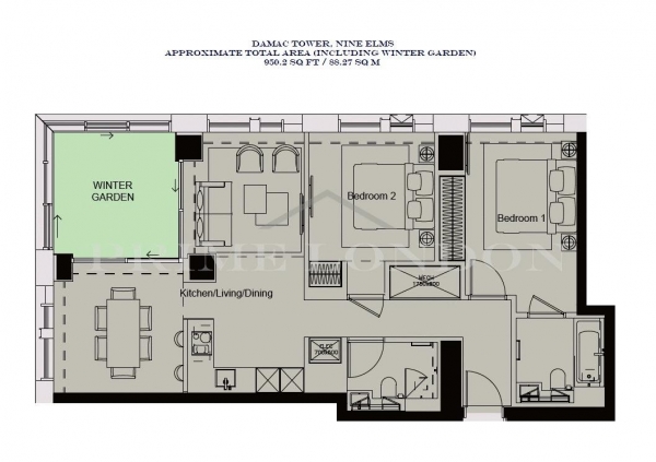 Floor Plan Image for 2 Bedroom Apartment for Sale in Damac Tower, Nine Elms, London