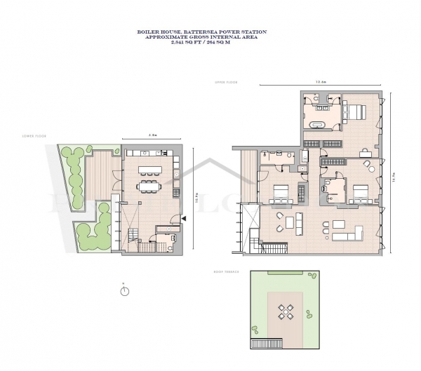 Floor Plan Image for 3 Bedroom Penthouse for Sale in Sky Villa, Battersea Power Station, Nine Elms