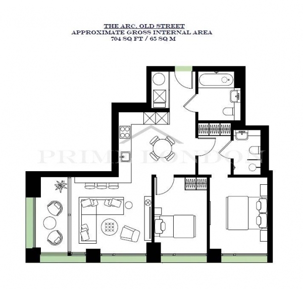 Floor Plan Image for 2 Bedroom Apartment for Sale in The Arc, Old Street, London