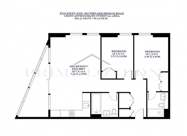 Floor Plan Image for 2 Bedroom Apartment for Sale in Two Fifty One, Southwark Bridge Road, London