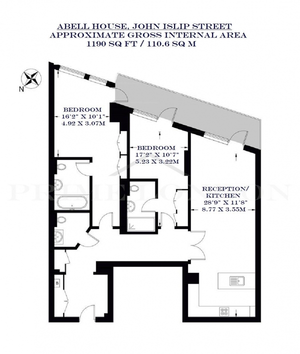 Floor Plan Image for 2 Bedroom Apartment for Sale in Abell House, Westminster, London