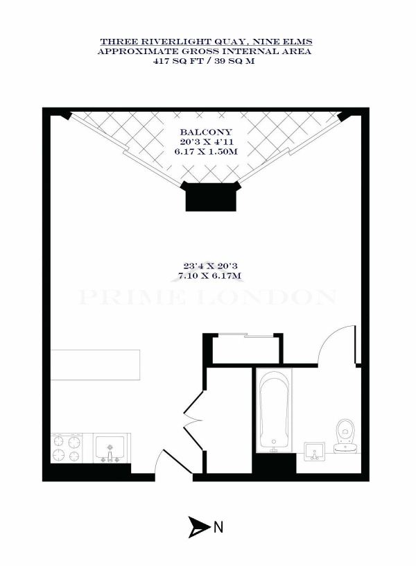 Floor Plan Image for Apartment for Sale in Three Riverlight Quay, Nine Elms, London