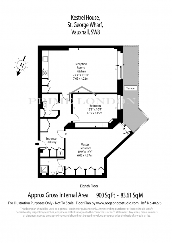 Floor Plan Image for 2 Bedroom Apartment for Sale in Kestrel House, St George Wharf, London