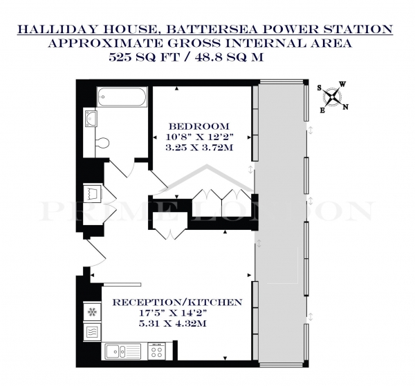 Floor Plan Image for 1 Bedroom Apartment for Sale in Halliday House, Battersea Power Station, London