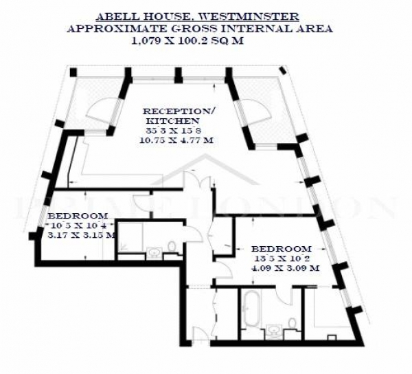 Floor Plan Image for 2 Bedroom Apartment for Sale in Abell House, Westminster, London