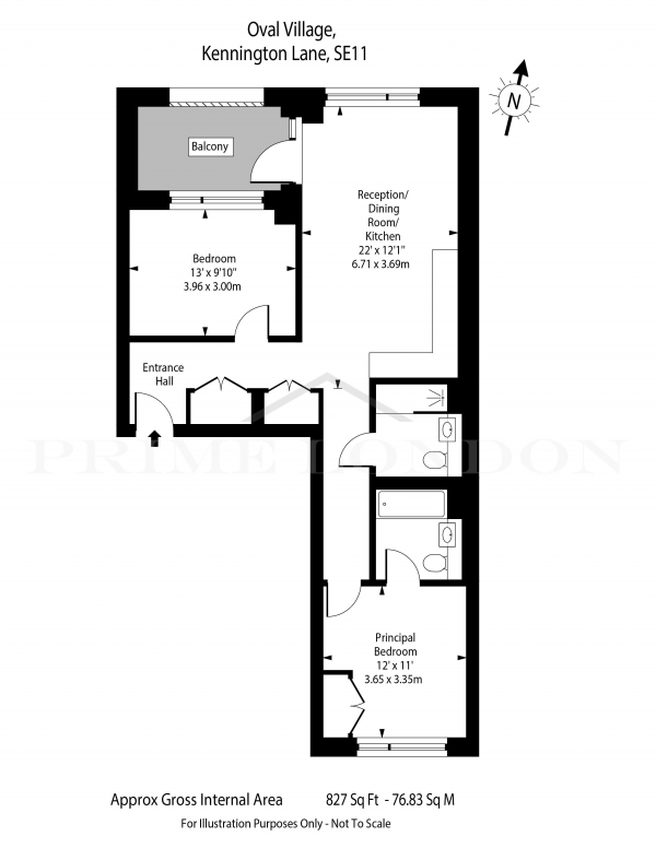 Floor Plan Image for 2 Bedroom Apartment to Rent in Phoenix Court, Oval Village, London