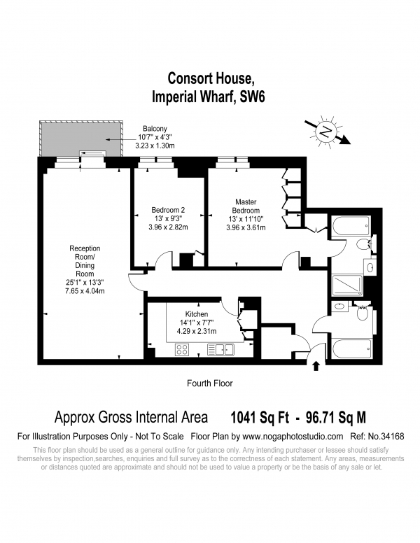 Floor Plan Image for 2 Bedroom Apartment for Sale in Consort House, Imperial Wharf, Fulham