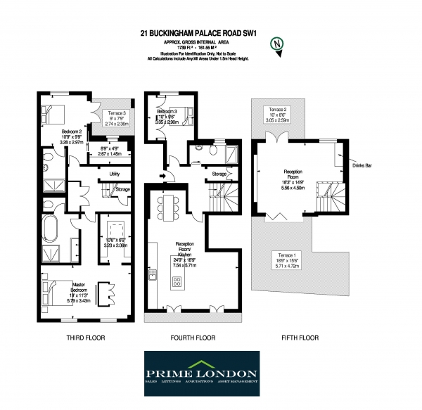 Floor Plan Image for 3 Bedroom Penthouse for Sale in Buckingham Palace Road, St James's Park