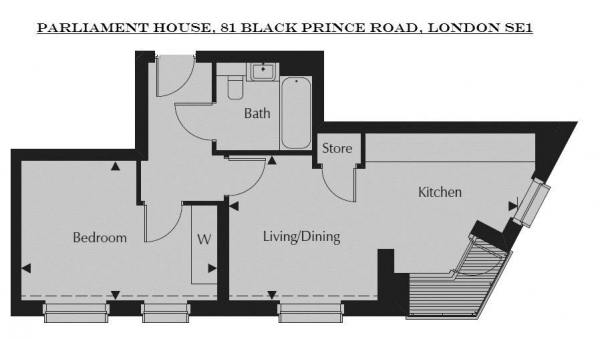 Floor Plan Image for 1 Bedroom Apartment for Sale in Parliament House, 81 Black Prince Road, London